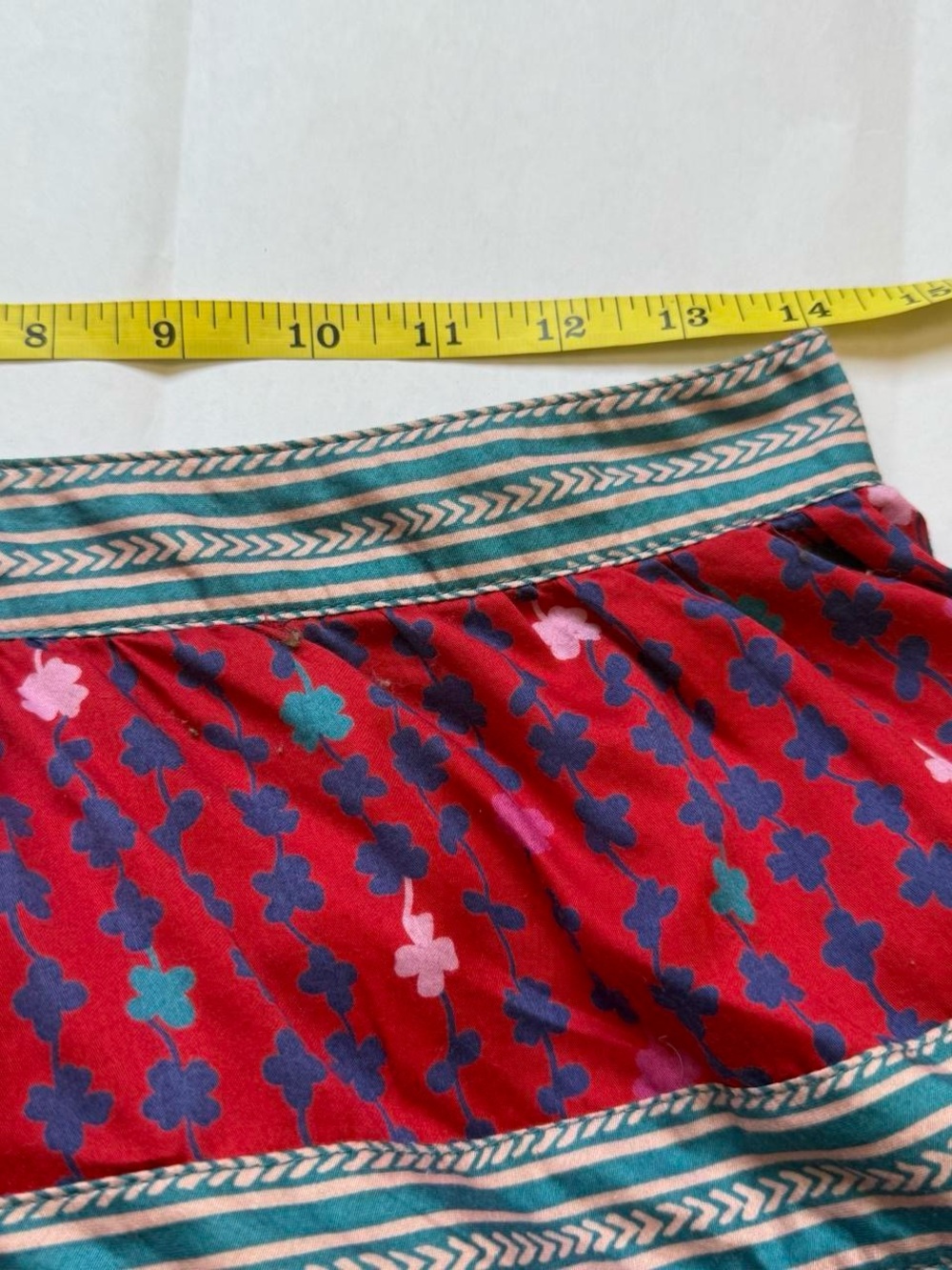 Marc Jacobs Red & Blue Floral Tiered Cotton Skirt - Picture 5 of 6